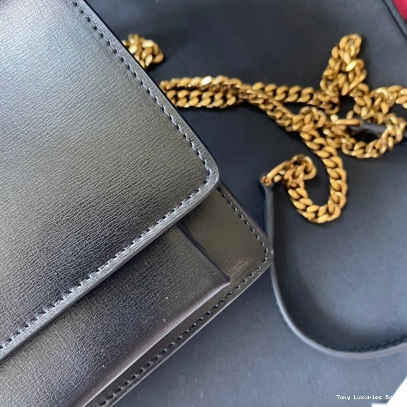 Tony Luxuries CROCODILE-EMBOSSED LEATHER IN YSL SUNSET SHINY 0820